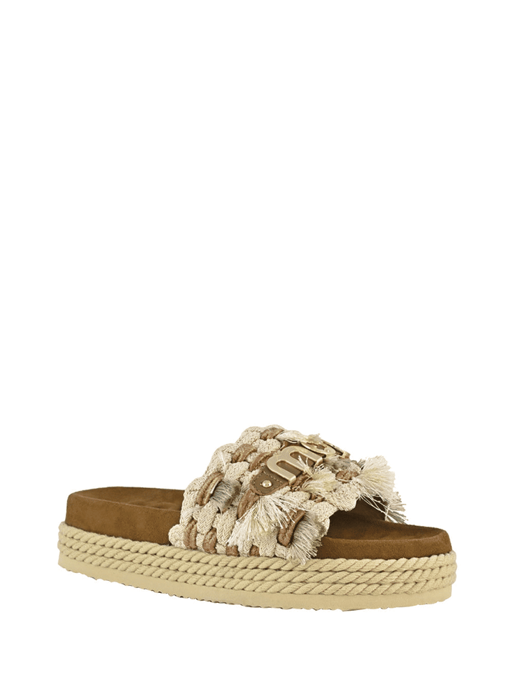 Monoband rope sandal fringes