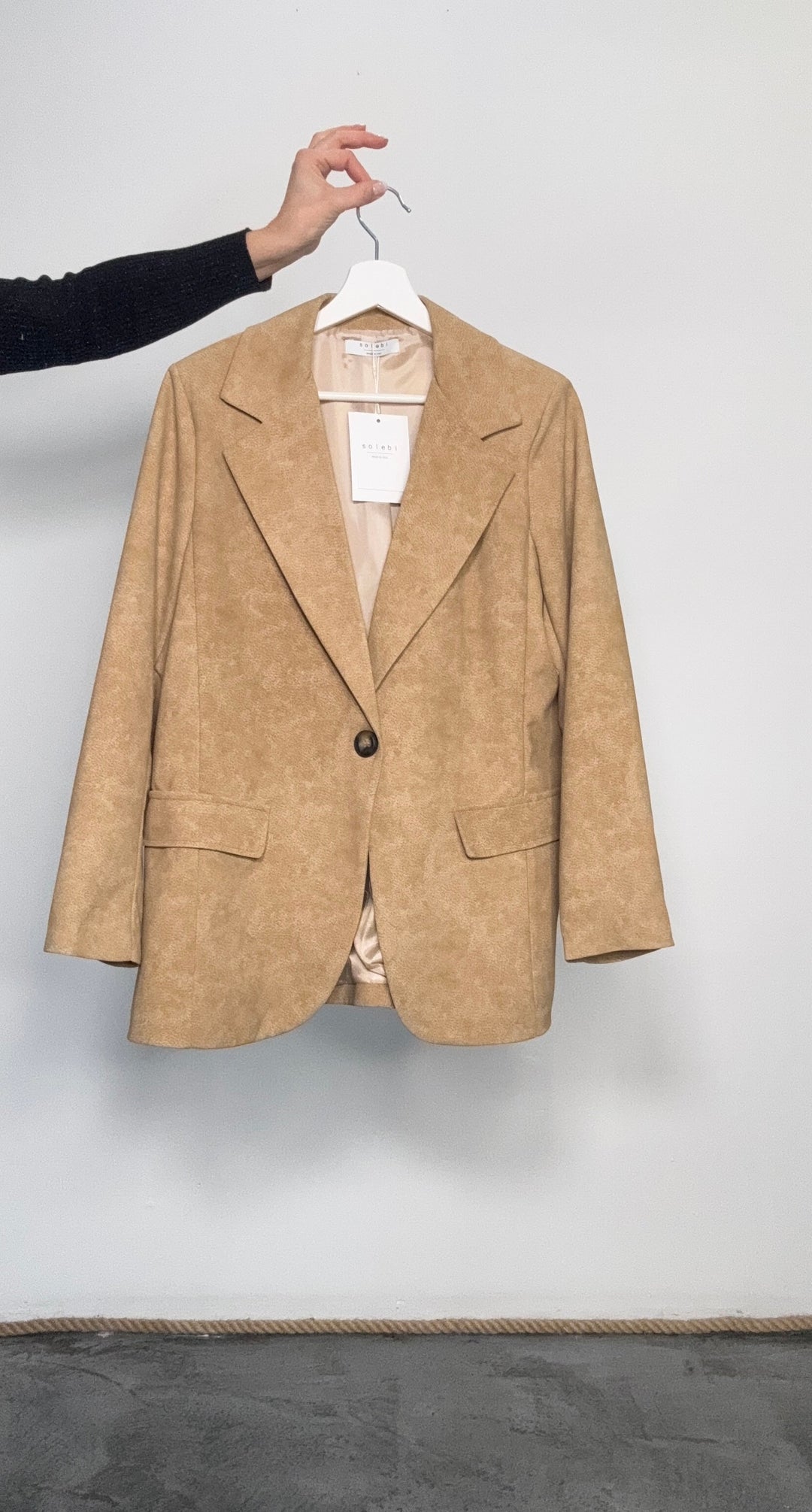 Blazer monopetto in tessuto effetto scamosciato Vera