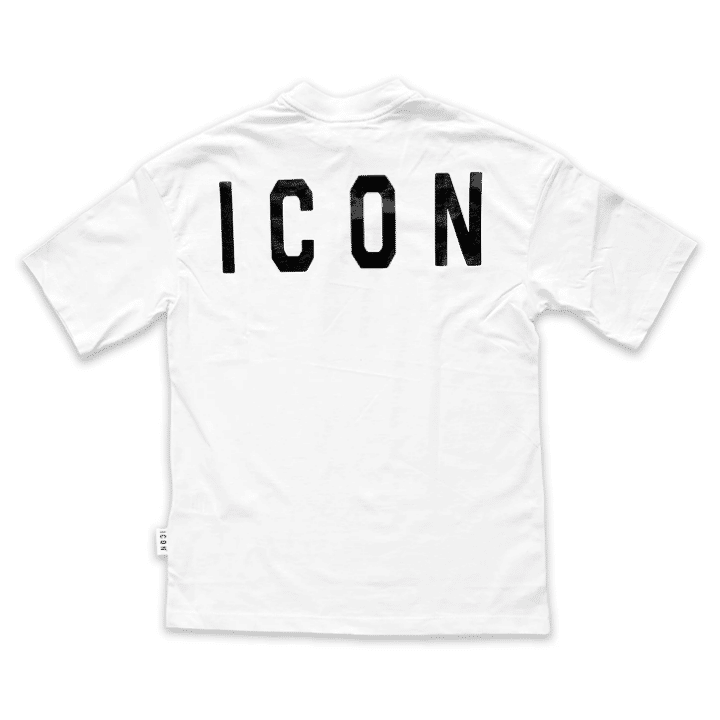 T-shirt mezzocollo con logo grande dietro